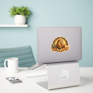 Fantasy Gold Sternzeichen Löwe Aufkleber