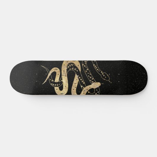 Fantasy Gold und Black Mystical Schlangen Skateboard (Horizontal)