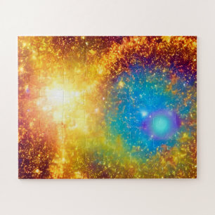 Fantasy Gold und Lila Supernova Puzzle