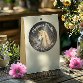 Fantasy Golden Horn Einhornwald verzaubert Runder Aufkleber