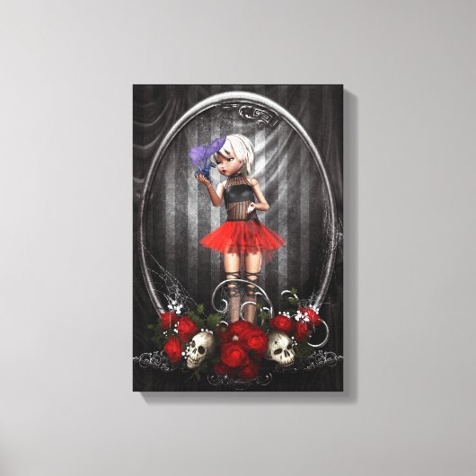 Fantasy Goth Puppenkunst Leinwand Art (Vorderseite)