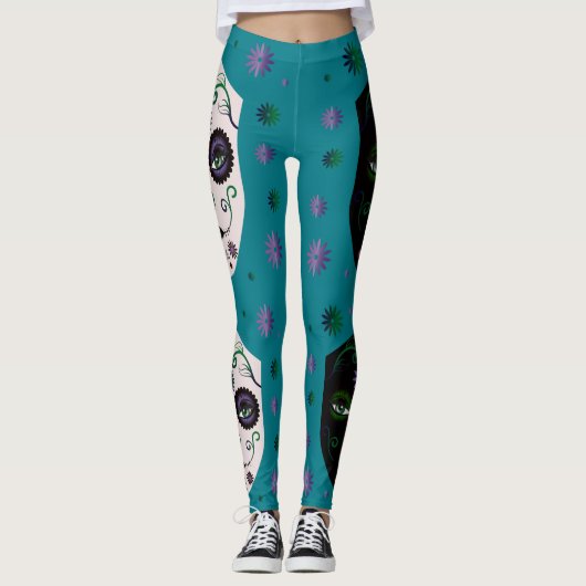 Fantasy Gothic Face Einzigartig Legging Mode Leggings (Vorderseite)