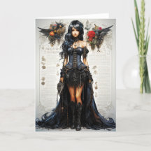 Fantasy Gothic Girl Grußkarte