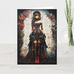 Fantasy Gothic Girl Grußkarte Dankeskarte