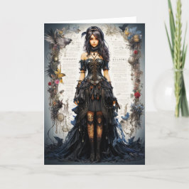 Fantasy Gothic Girl Grußkarte Dankeskarte