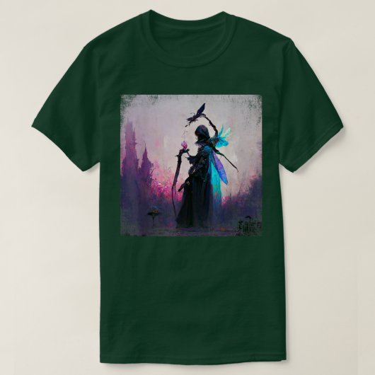 Fantasy Gothic Hexe Angler Fee Magier Woods Fairy T-Shirt (Design vorne)