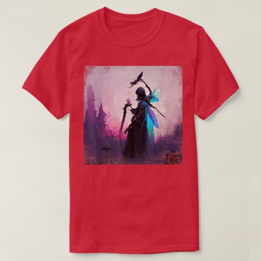Fantasy Gothic Hexe Angler Fee Magier Woods Fairy T-Shirt (Design vorne)