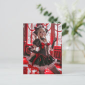 Fantasy Gothic Maid mit Kawaii Style Postkarte (Stehend Vorderseite)