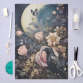 Fantasy Gothic Raven & Florals Seidenpapier (Handwerk)