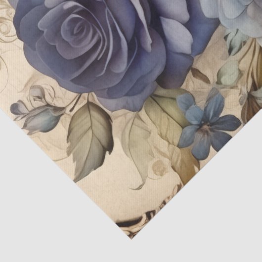 Fantasy Gothic Raven & Florals Seidenpapier (Detail)