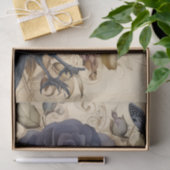 Fantasy Gothic Raven & Florals Seidenpapier (Geschenk)