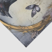 Fantasy Gothic Raven & Florals Seidenpapier (Detail)