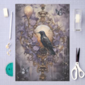 Fantasy Gothic Raven & Florals Seidenpapier (Handwerk)