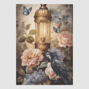Fantasy Gothic Raven & Girl Seidenpapier