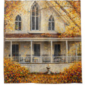 Fantasy-Gothic-Revival-Zimmermannshaus Duschvorhang (Vorderseite)