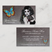 Fantasy Gothic White Butterfly Frauenkarte Visitenkarte (Vorne/Hinten)