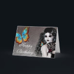 Fantasy Gothic Woman with Butterfly Birthday Card Karte<br><div class="desc">add your own message inside (this card is blank inside - click CUSTOMIZE to add a message for us print for you!) ... . © 2004-2015 MarloDee Designs: All rights reserved. All necessary lications have been purchased and are wir gehen. Bilder auf der Website NOT PUBLIC DOMAIN. You may not...</div>