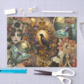 Fantasy-Gotischer-Raben-Collage-Decoupage Seidenpapier (Handwerk)