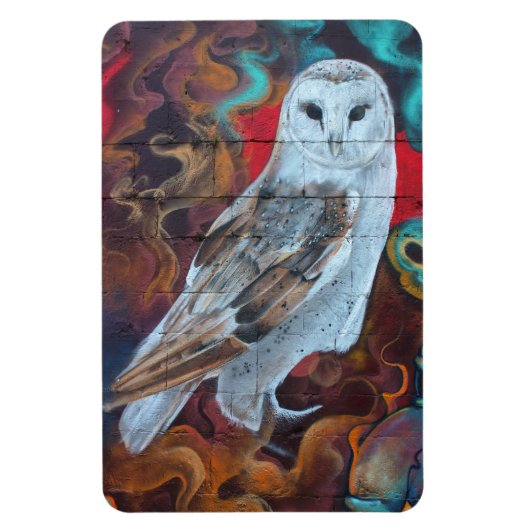 Fantasy Graffiti Snowy Owl Magnet (Vertikal)