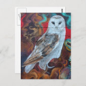Fantasy Graffiti Snowy Owl Postkarte (Vorne/Hinten)