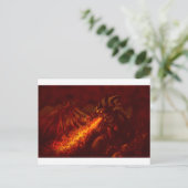 Fantasy Great Red Dragon Atemfeuer Postkarte (Stehend Vorderseite)