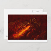 Fantasy Great Red Dragon Atemfeuer Postkarte (Vorne/Hinten)