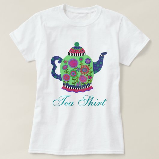 Fantasy Green Teapot Tea Shirt (Design vorne)