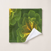 Fantasy Green Yellow Fraktal Blume Badhandtuch Set (Waschlappen)