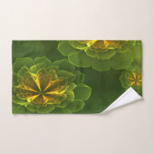 Fantasy Green Yellow Fraktal Blume Badhandtuch Set (Handtuch)