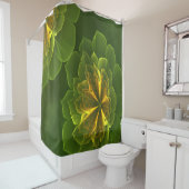 Fantasy Green Yellow Fraktal Blume Duschvorhang (Beispiel)