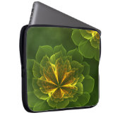 Fantasy Green Yellow Fraktal Blume Laptopschutzhülle (Vorne Rechts)
