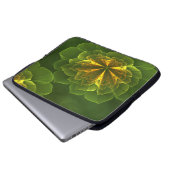 Fantasy Green Yellow Fraktal Blume Laptopschutzhülle (Vorne Knopf)