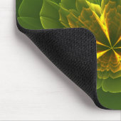 Fantasy Green Yellow Fraktal Blume Mousepad (Ecke)