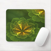 Fantasy Green Yellow Fraktal Blume Mousepad (Mit Mouse)