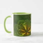 Fantasy Green Yellow Fraktal Blume Tasse (Links)