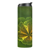Fantasy Green Yellow Fraktal Blume Thermosbecher (Nach links gedreht)