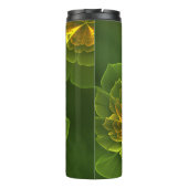 Fantasy Green Yellow Fraktal Blume Thermosbecher (Rückseite)