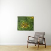 Fantasy Green Yellow Fraktal Blume Wandteppich (Beispiel (Horizontal))