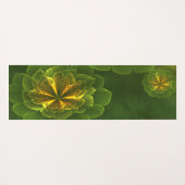 Fantasy Green Yellow Fraktal Blume Yogamatte (Rückseite (Horizontal))