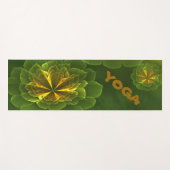 Fantasy Green Yellow Fraktal Blume Yogamatte (Vorderseite (Horizontal))