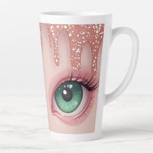 Fantasy Grüne Augen mit Rose Gold Verlauf Milchtasse