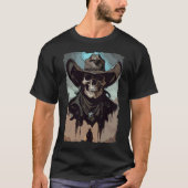 Fantasy Grunge Skull Wilder West Cowboy Südliche K T-Shirt (Vorderseite)