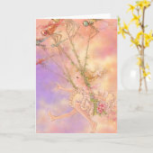 Fantasy Grußkarte - Welche Träume kommen? Karte (Gelbe Blume)