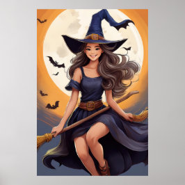 Fantasy Halloween Hexenposter Poster