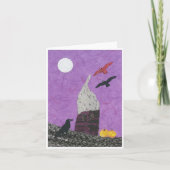 Fantasy Halloween oder Samhain Card, House, Crows Karte (Vorderseite)