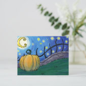 Fantasy Halloween Pumpkin Malerei Postcard Postkarte (Stehend Vorderseite)