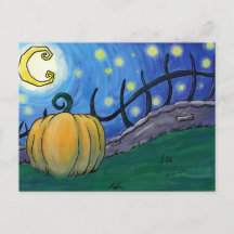 Fantasy Halloween Pumpkin Malerei Postcard