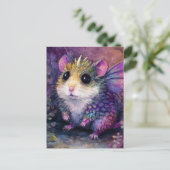 Fantasy Hamster Drache Aquarell Postkarte (Stehend Vorderseite)