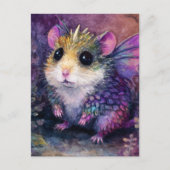 Fantasy Hamster Drache Aquarell Postkarte (Vorderseite)