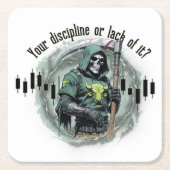 Fantasy-Handelsdesign | Sensenmann | Motivation Rechteckiger Pappuntersetzer (Vorderseite)